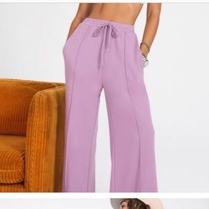 For love and lemons wide leg sweatpants purple size small NWOT
